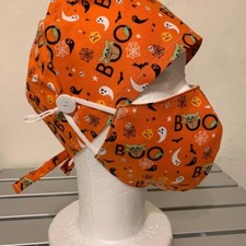Halloween Baby Yoda Scrub cap with facemask