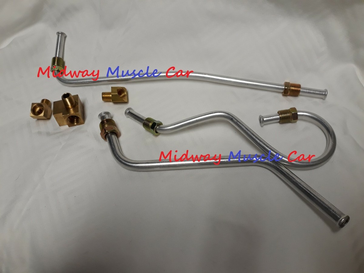 64 65 Pontiac Tri Power Fuel Line Kit With Front Block & Fittings
