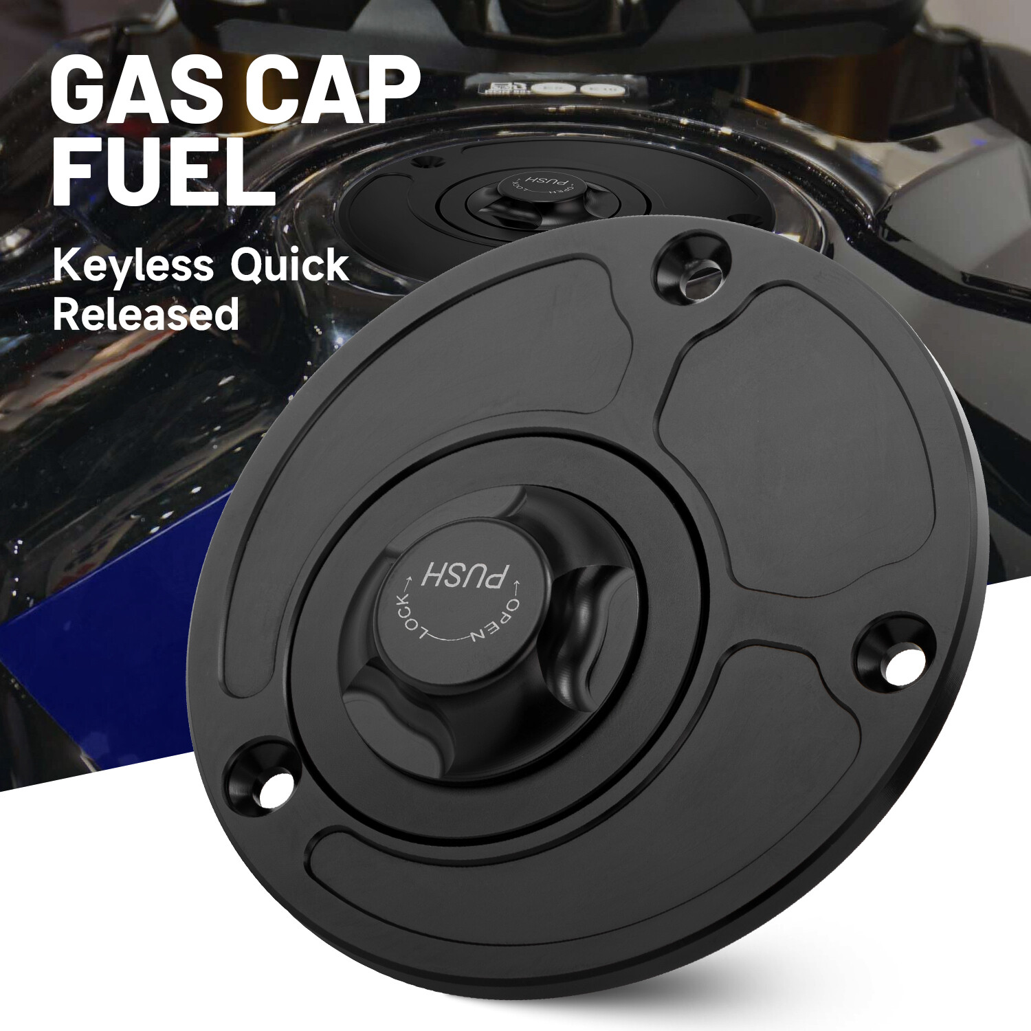 Fuel Gas Tank Cap Keyless Motorcycle Cover For Yamaha R1 R6 FZ6R