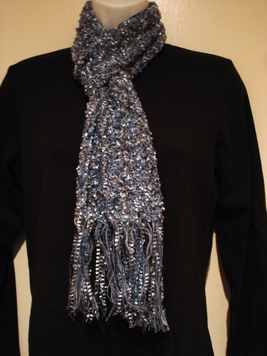 Hand Knit Scarf, Short Eyelash & thin yarn blend - Picture 12 of 25