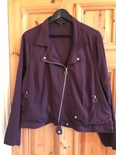 Capsule Uk 28 Biker Style Jacket Zip Plum Pockets Bomer Jacket