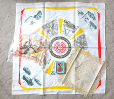 Original DDR NVA Reservistentuch mit Deckchen und Abzeichen Landstreitkräfte EK