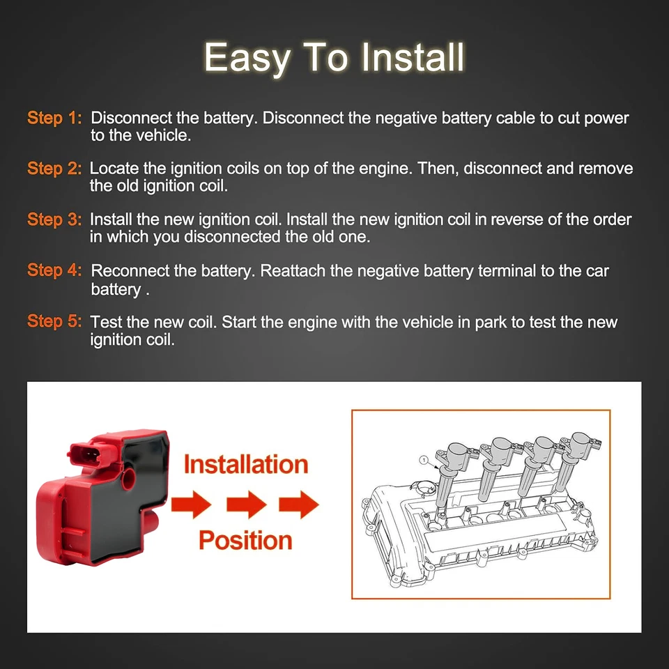 8PCS Ignition Coil+Spark Plug+Wire Fit For Mercedes-Benz C CL CLK ML Class UF359 — 第 4/4 张图片