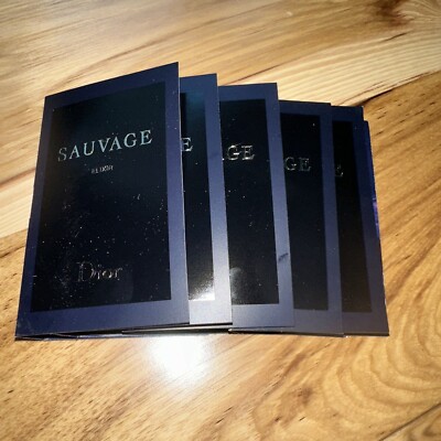 New SAUVAGE ELIXIR By DIOR  1ml PARFUM CONCENTRE Lot of 5 TRAVEL SPRAYS