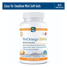 Nordic Naturals ProOmega 2000 Junior - Omega 3 Formula for Teenagers, 60 Ct