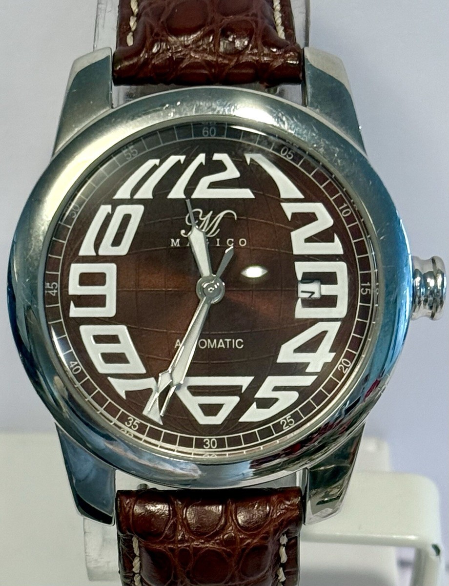 42mm Auto | Brown Alligator Strap & Dial | MAGICO | Miyota 21J | Mens Watch View 5