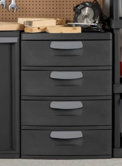 Sterilite 4 - Heavy Duty Plastic Drawer Storage - Gray (No Assembly Required) - Image 2 of 4