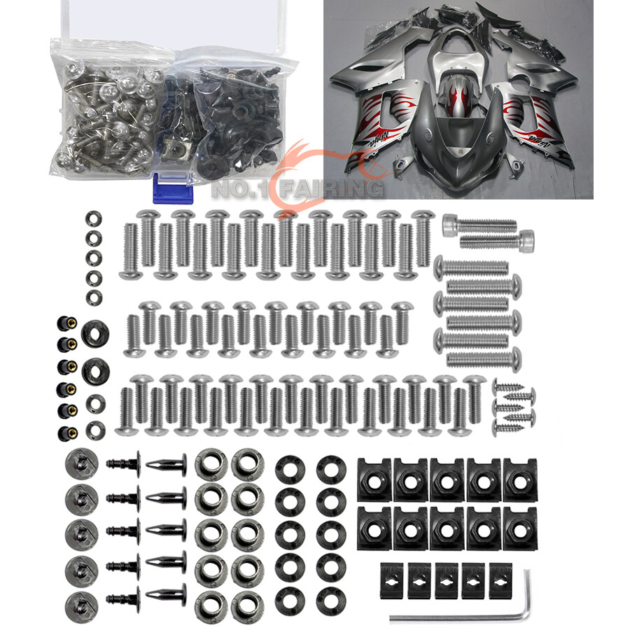 Stainless Steel Sliver Screws Fairing Bolt Kit For KAWASAKI NINJA