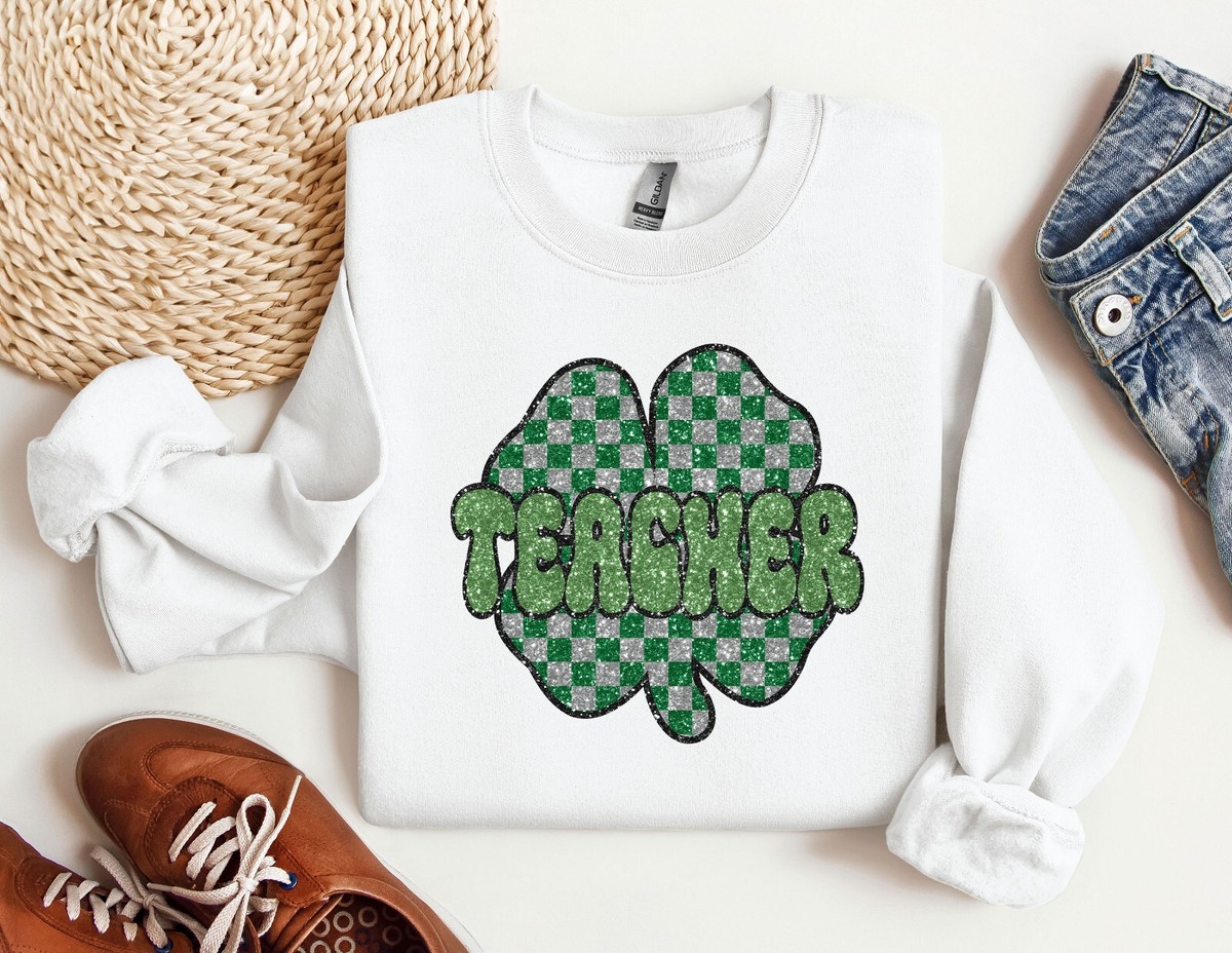 Lucky Clover Teacher Sweatshirt, St Patricks Day Crewneck, Irish