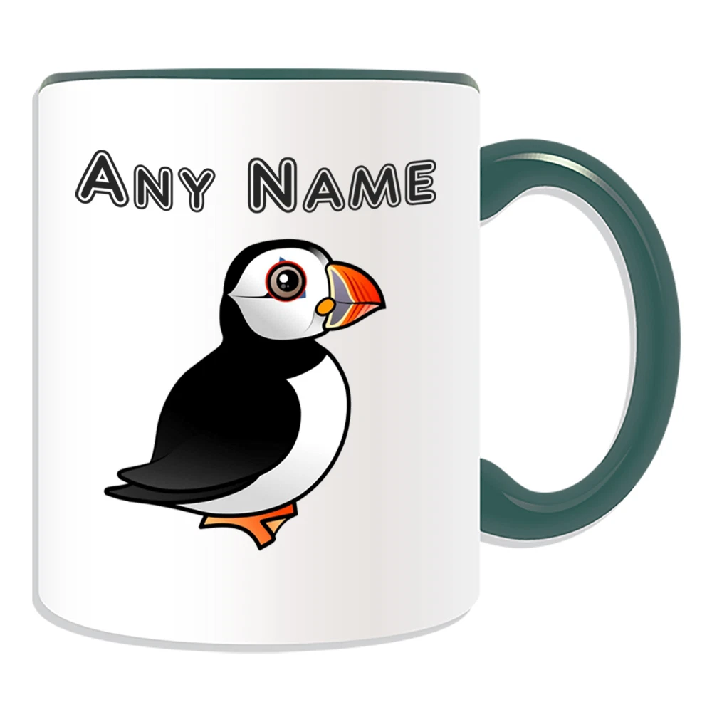Personalised Puffin Mug  - Custom Name Coffee Cup for Kitchen & Dining