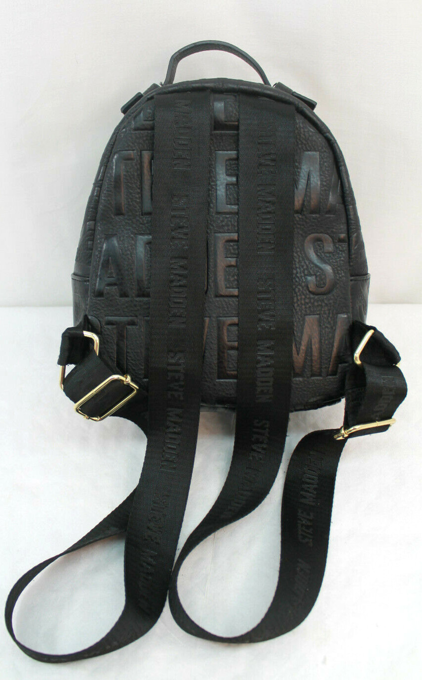 Steve Madden Backpack Purse Black Embossed Small 9in … Gem