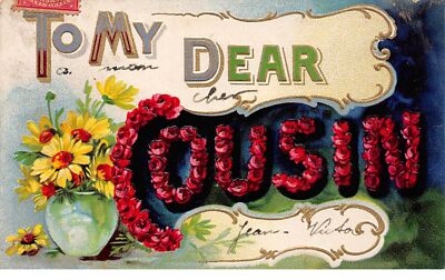 Fantasie - Nr. 66383 - To my dear Cousin - Blumen - Prägekarte