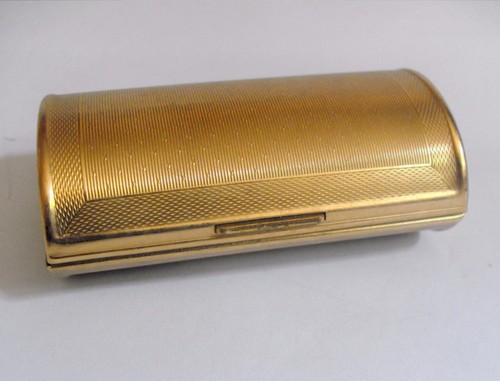 Vintage gold tone KIGU cylinder cigarette case 11475 - Zdjęcie 1 z 9