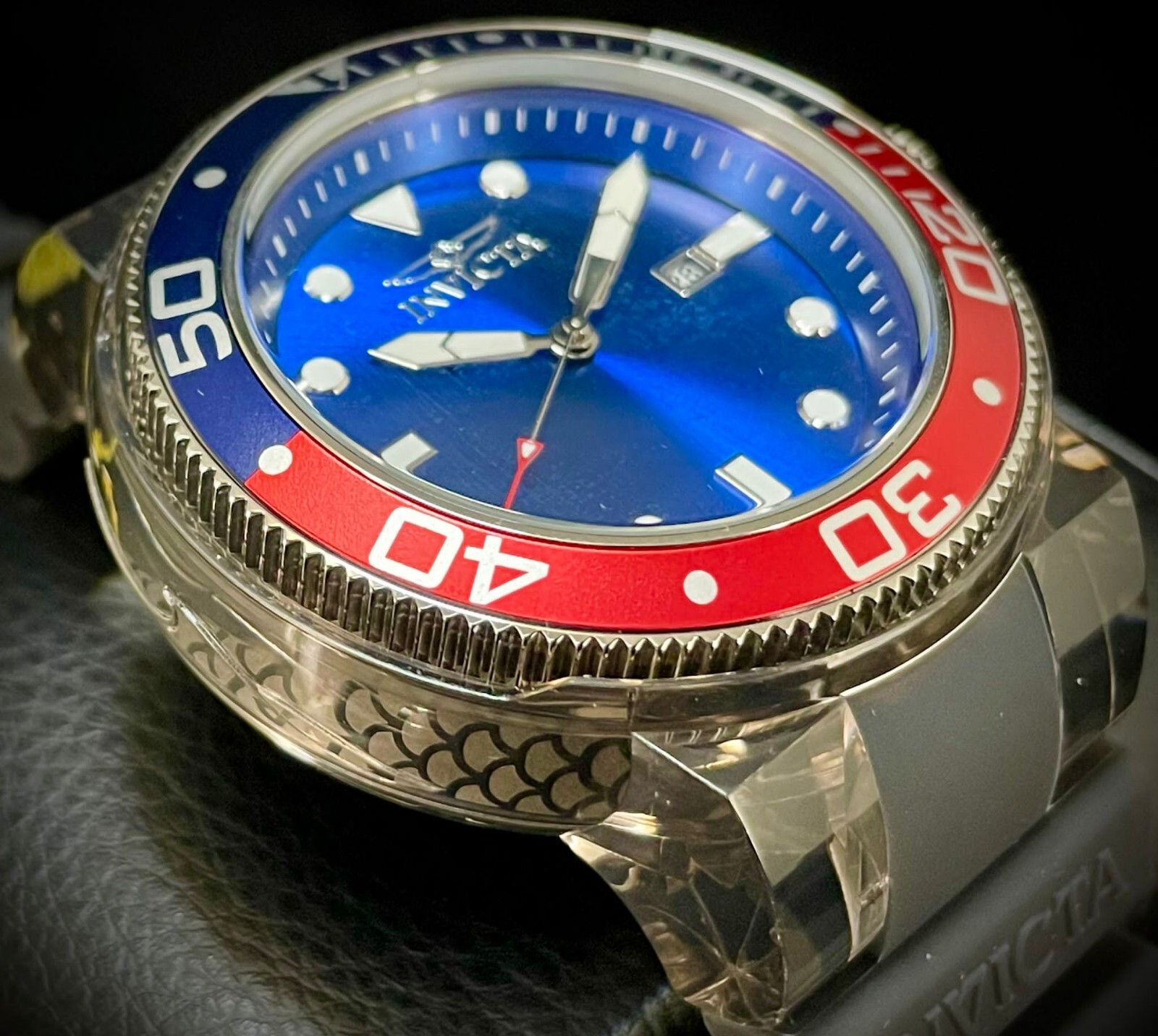 Invicta 38883 Pro Diver Men s Watch NEW 52MM Blue Dial Quartz Silicone Strap 886678526994 EBay