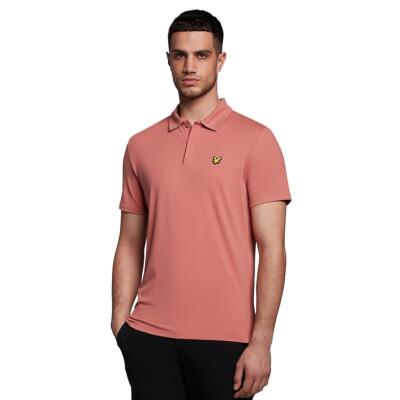 Lyle & Scott Men's Concealed Button Short Sleeve Polo SP1861GS Y27 Rose Brown M