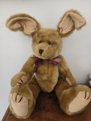 SALCO - Bunny Rabbit Plush. 40cm Approx. Easter. Jointed. Wired Ears. Vintage