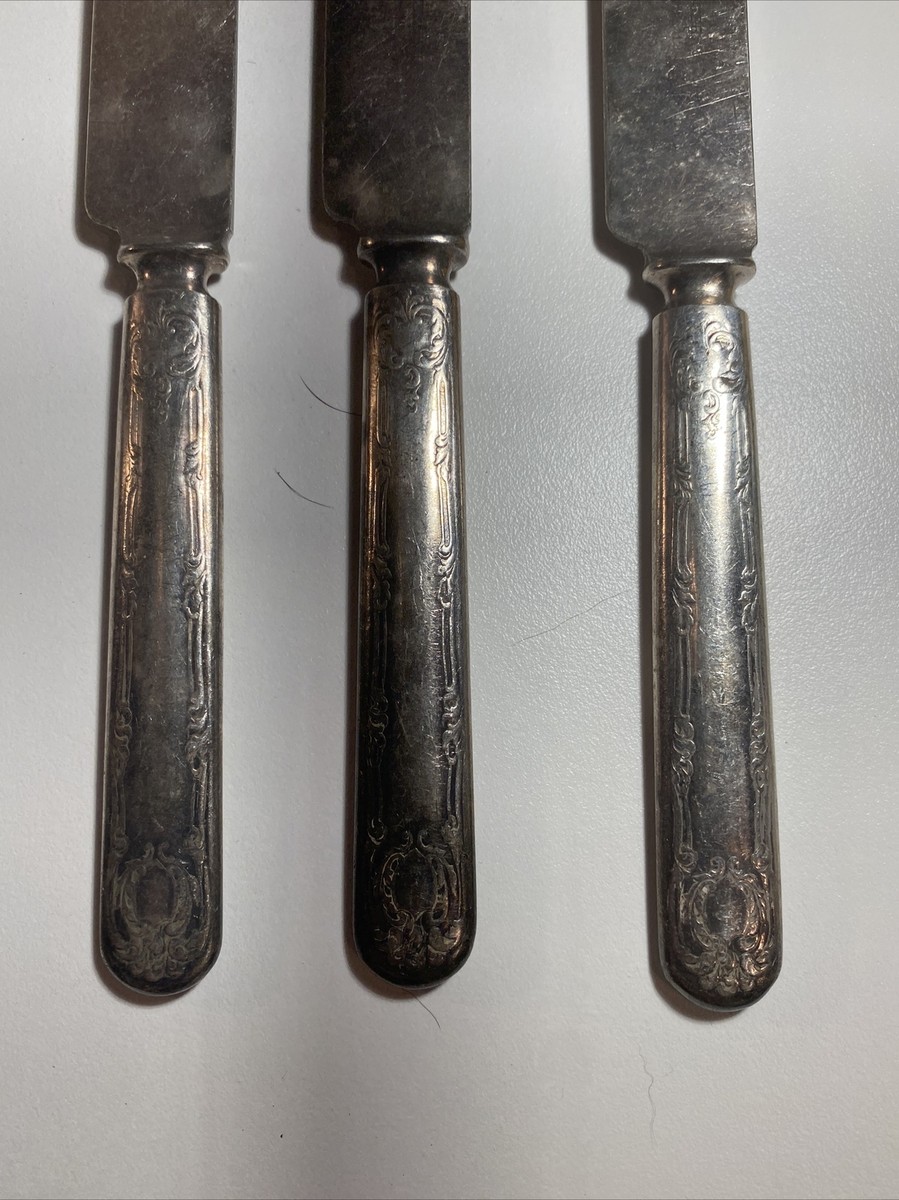 3 Antique WM Rogers & Son Warranted 12 DWT Dinner Knives | eBay