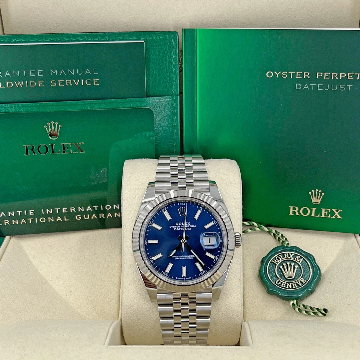 Rolex datejust blue 41 cheap