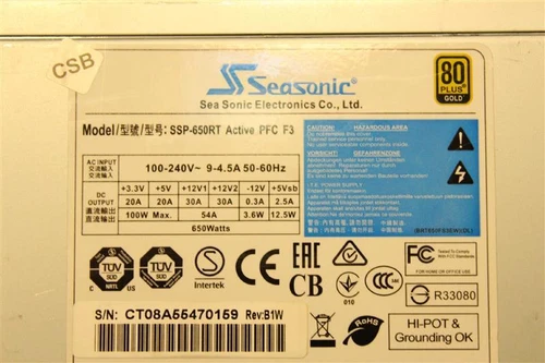 Seasonic SSP-650RT 650 Watt ATX Netzteil 80+ 650 W #110422