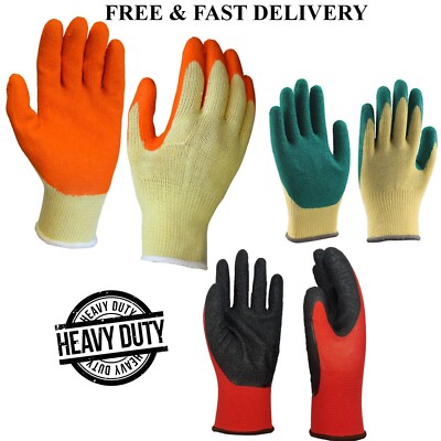 SUPREME LATEX GUMMI BESCHICHTET NYLON SICHERHEIT ARBEIT GREIFER HANDSCHUHE BAUMEISTER GARTENARBEIT