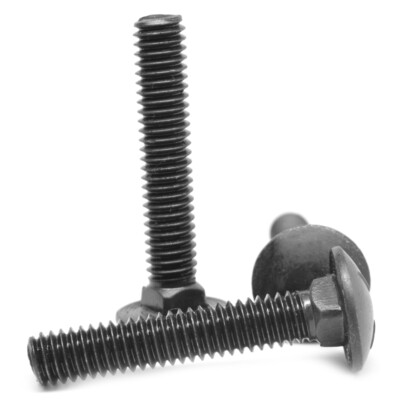 1/4''-20 x 1 3/4'' (FT) Coarse Thread Grade 5 Carriage Bolt Black Oxide