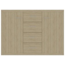 AX Credenza Mobiletto 4Cassetti Rovere Sonoma 2Ante Legno 88x30x65cm News 800687
