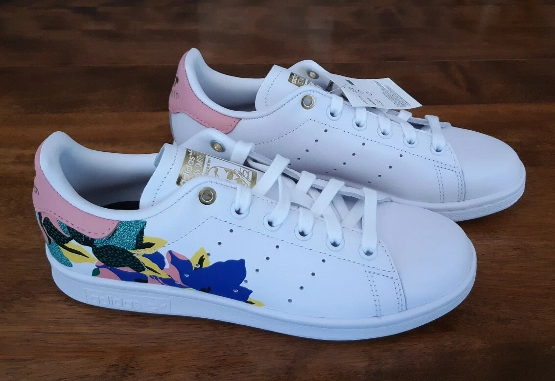 Adidas white sales floral shoes