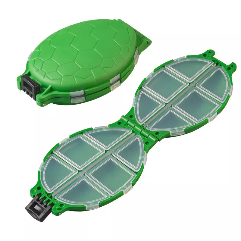 2PCS Turtle Fishing Tackle Box 12 Compartments Turtle Accessories Fishing  Box