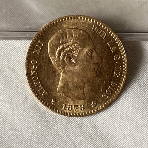 Spain 1878 (62) Alfonso XII 10 Pesetas Gold Coin Uncirculated B04 - Picture 2 of 4
