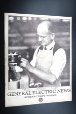 Vtg March 1927 General Electric News Schenectady Works Magazine Paper GE History