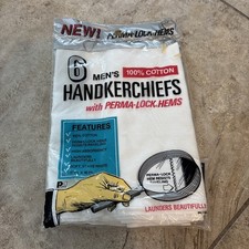 Vintage Men's Handkerchiefs Fruit 6 Pack Cotton perma-lock hems 100 Cotton