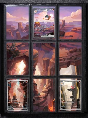 Charizard Line 199 - 168 - 169 Pokemon 151 Extended Art Print Binder Page Custom