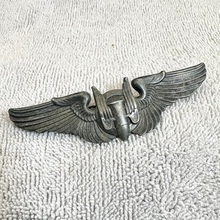 Vintage WWII Sterling Silver 3” USAAF Aerial Gunner Wings Pin US Army Air Force