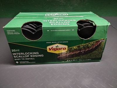 Vigoro 20'  ft Interlocking Scallop Edging-Black (40 pieces) 6'' in