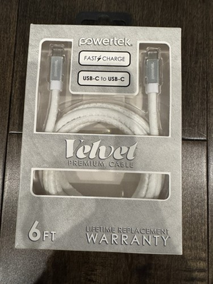 #ad Liquipel Powertek Pastel Velvet USB C to USB C White $11.99