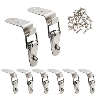 Stainless Steel 90 Degree Spring Toggle Lock Clasp Buckle Latch Screws 8 PCS