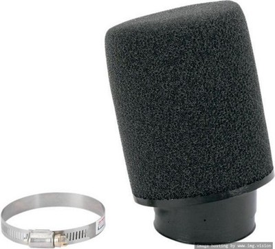 Uni Universal Clamp-On Snowmobile Pod Air Filter Angled 2-3/4'' ID 6'' L MADE USA