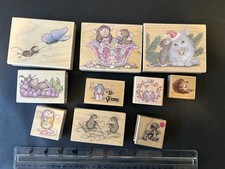 Rubber Stamp Lot of 10 Mice Mix Brands Vintage Combine Ship Stampin Up Hero 11