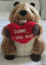 Russ Beaver Vintage Plush Toy Stuffed Animal 5" Dammit ... I Love You!