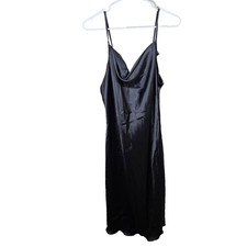 Bebe Midi Dress Women's Large Satin Cowl Lightweight Sleeveless Evening