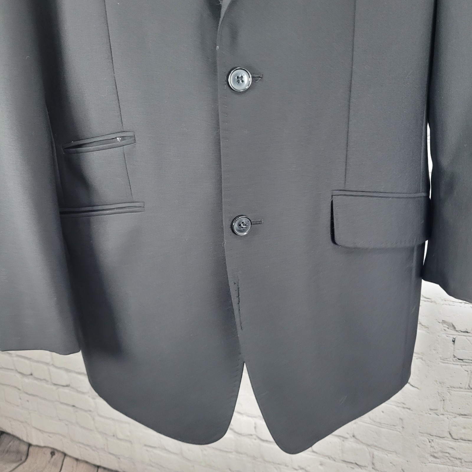 Bachrach Black 100% Wool 3 Button Double Vented N… - image 9