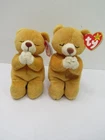 2 Vtg Beanie Babies 1998 Hope Praying Bears Kneeling Christian Collectible GUC