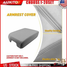 Gray Leather Console Lid Cover For Toyota Tundra 2007-13 Sequoia 2008-22 1-10x