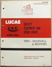 LUCAS VAUXHALL & BEDFORD Spares List 1965 #904/65 VICTOR Viva CRESTA VX4/90 ++