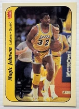 1986 Fleer Magic Johnson Lakers Sticker #7 Vintage NBA – RAW