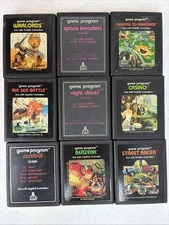 Atari 2600 Game Lot Of 9 Game Program Warlords Combat Space Invaders