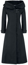 Gothicana by EMP Damen schwarzer langer Wollmantel mit großer Kapuze