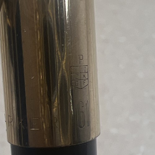 Parker 61 Black Black with 12kt Gold Filled Cap Activated Ball Point Pen - Picture 5 of 17