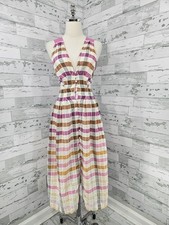 Anthropologie Maeve Ombre Plaid Midi Sundress Button Front Women 2