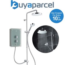 Mira Azora Dual Outlet 9.8kW Thermostatic Electric Shower Frosted Glass Diverter